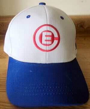 E Royal Credit Union Embroidered Baseball Cap White Blue Adjustable Fitted K